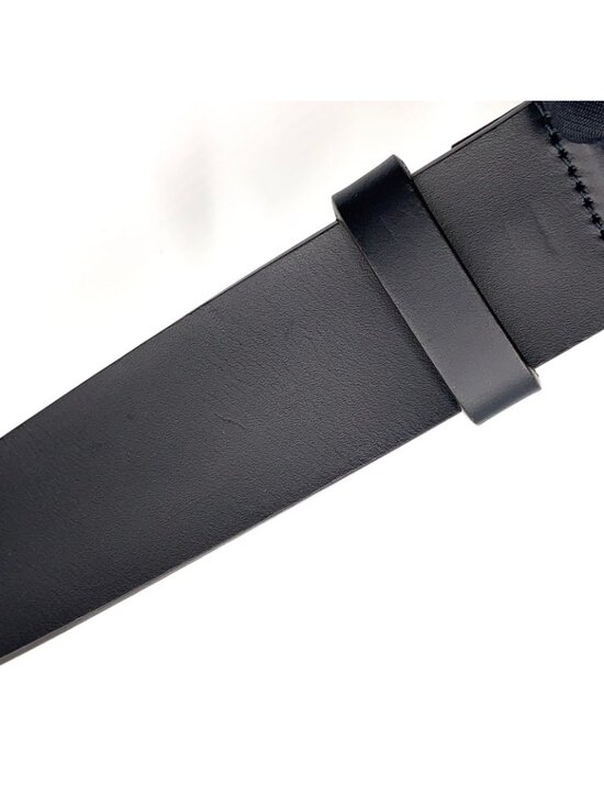 Gucci Interlocking Buckle Leather Black Belt Silver main image 11